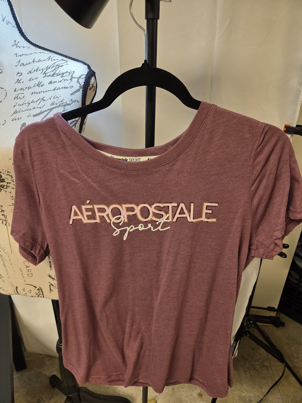 Aeropostale Women's Short Sleeve Crewneck Tee in Dusty Mauve